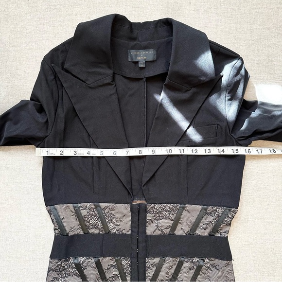 Michael Costello x REVOLVE Claudette Sheer Lace Corset Blazer Jumpsuit in Black - Picture 8 of 9